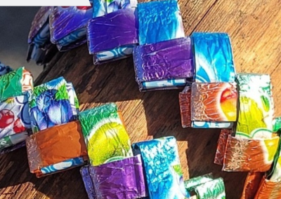 Candy wrapper weaving workshop